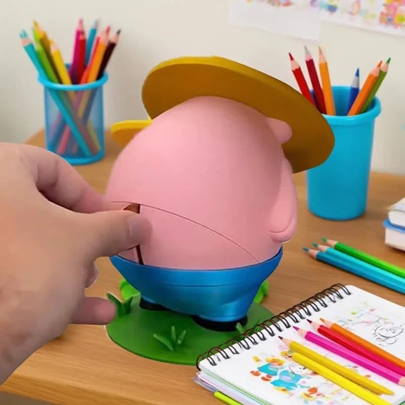 3D Printed Farmer's Crack Coin Bank Funny Pig Money Bank for Kids Wacky Saving Coin Jar Ornament for Desk Decoration