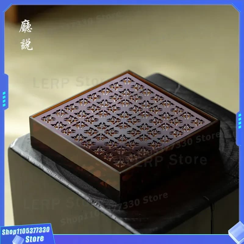 Luxury Acrylic Tea Tray Square Hollow Design for Teapot and Cups Household Storage Organizer Elegant Water Cup Holder