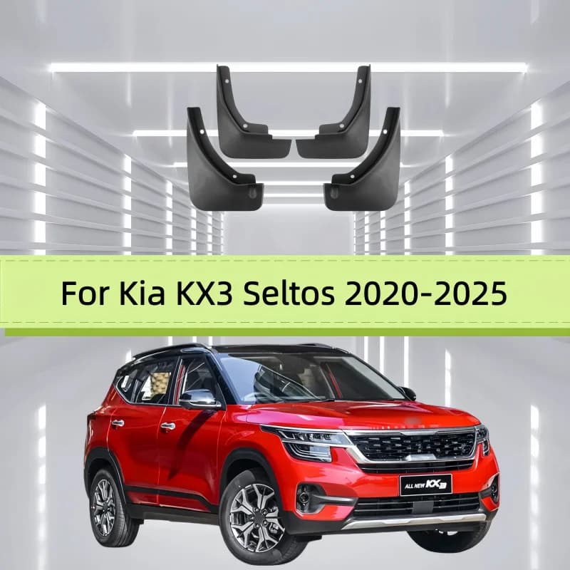 4PCS For Kia KX3 Seltos 2020-2025 Car Fender Mudguards Anti-splash Flap Front Rear Mudflap
