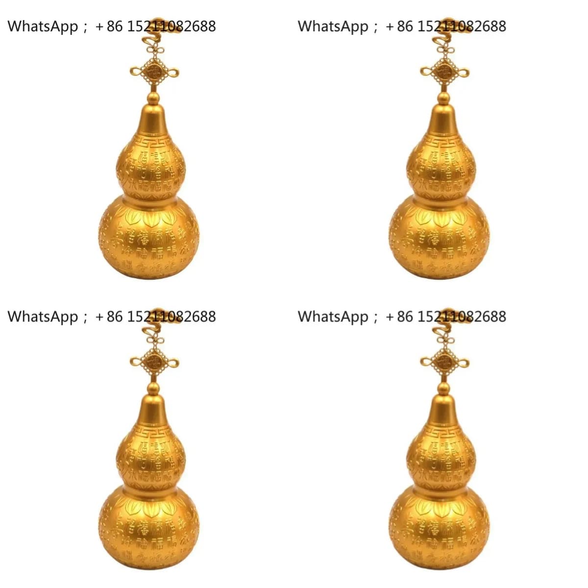 XMH Brass Wufu Gourd Fulushou Xicai Ornament Fushou Shuangxi New House Moving Living Room Mascot Birthday Gift