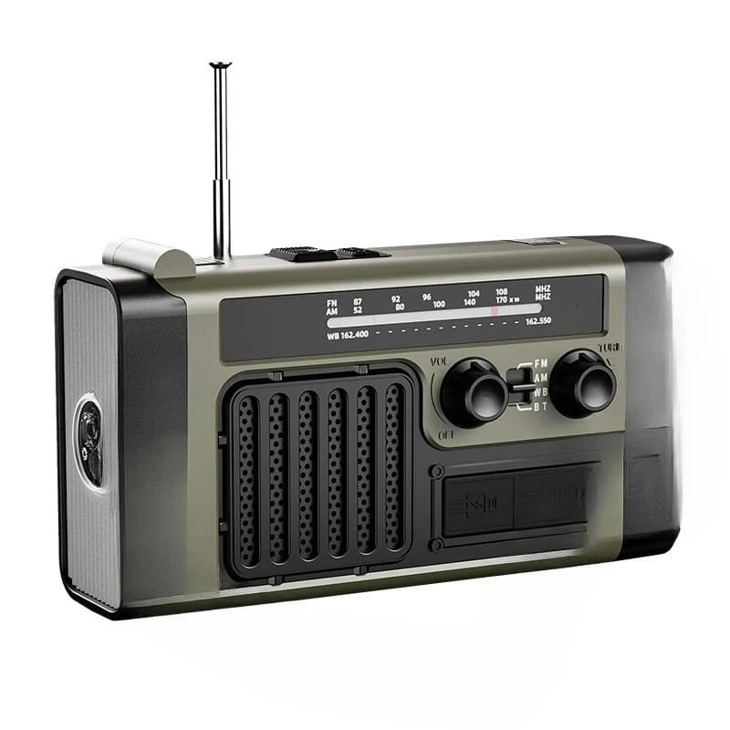 Disaster prevention hand-cranked power generation radio, emergency flashlight lighting, solar survival equipment