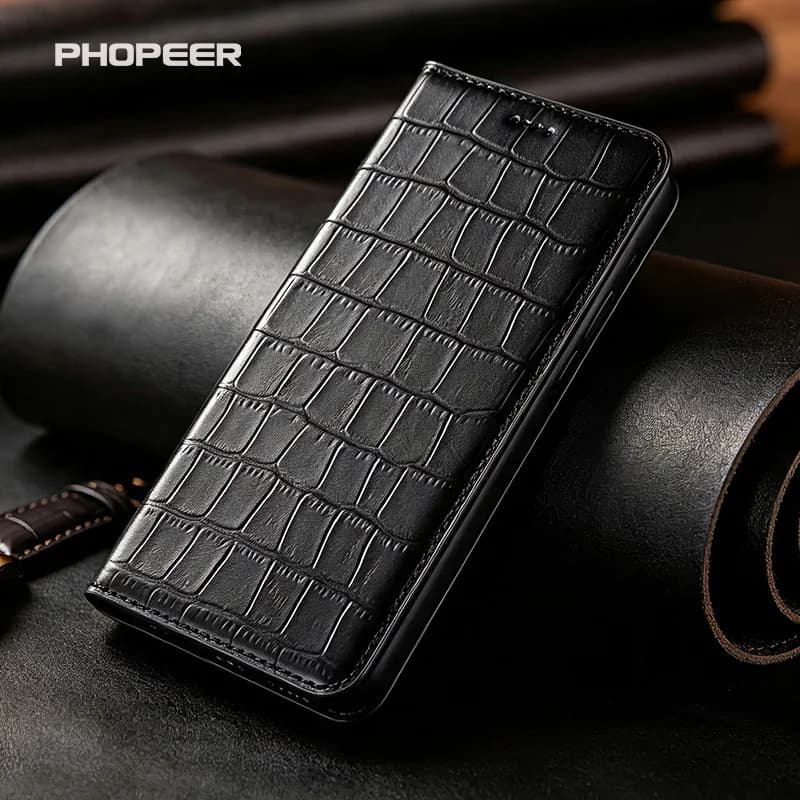 Luxury Genuine Leather Case for Xiaomi Poco X8 X7 X6 X5 X4 X3 Pro Max GT Neo 5G Bamboo Joint Texture Phone Case