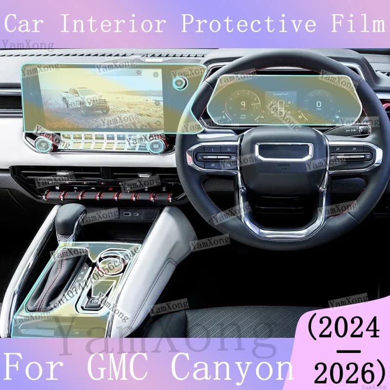 For GMC Canyon Car interior Kit Protection Film Navigation Dashboard screen scratch Sticker Center Panel TPU Transparent Film