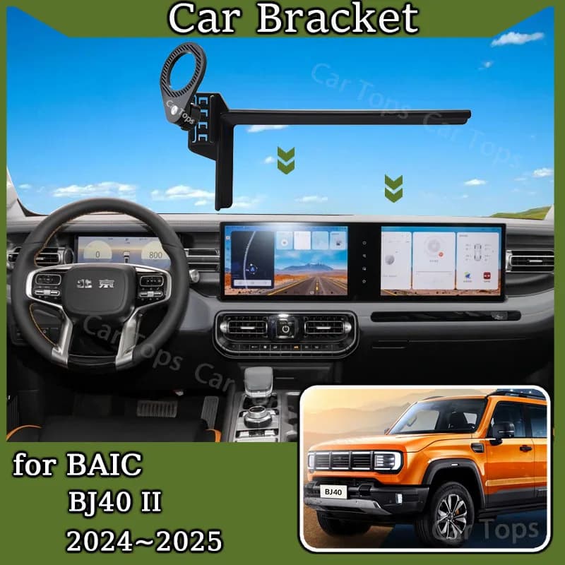 Car Mobile Phone Holder For BAIC BJ40 II 2024 2025 New MagSafe Magnetic Screen Bracket GPS Navigation Stand Auto Accessories