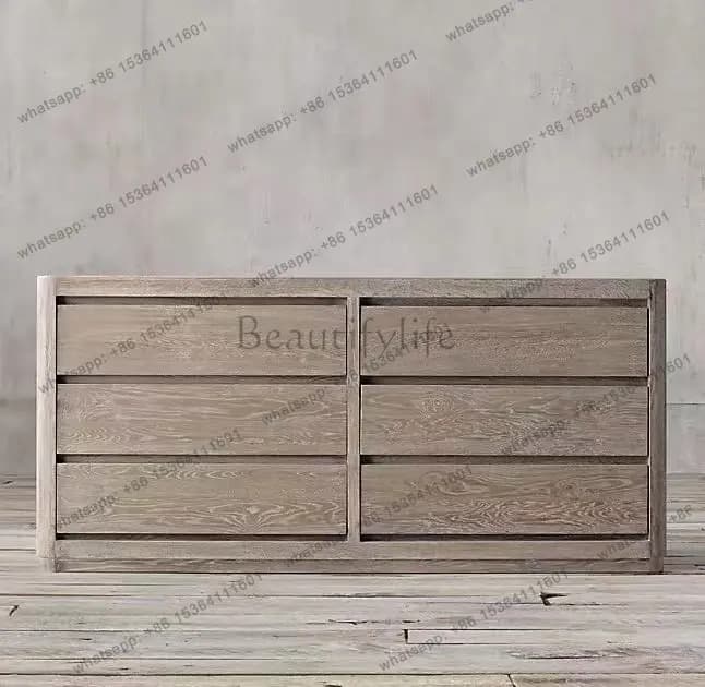 American solid wood chest French rural retro style porch modern drawer cabinet