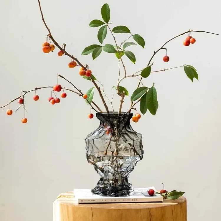 Room Decoration Art Irregular Glass Vases Desktop Flower Arrangement Vases Home Decor Ornaments Soft Decoration Matching