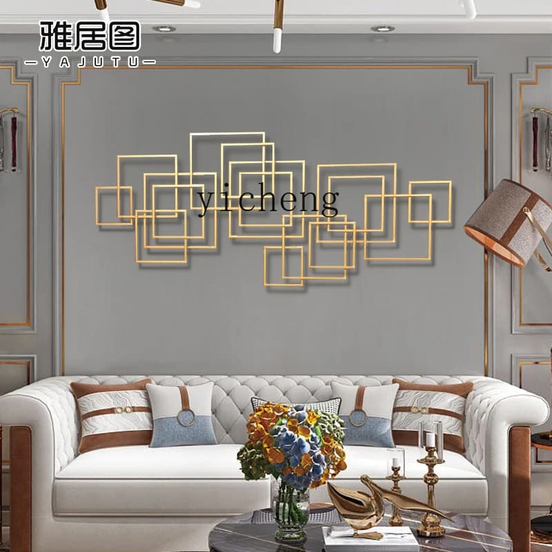 L7-10 simple modern living room entrance sofa background wall decoration pendant metal wrought iron wall hanging wall decoration