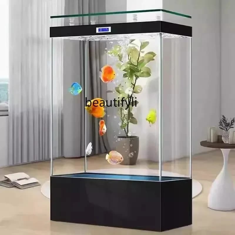 R HHUltra-platinum fish tank living room household light luxury large screen partition wall aquarium integrated type