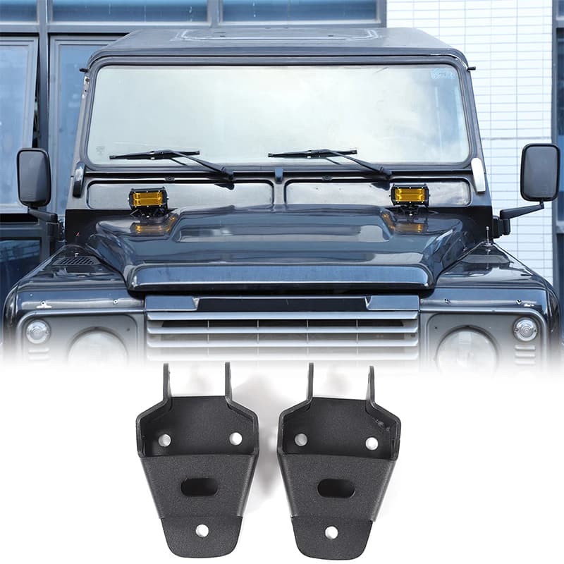 Hood Hinge Spotlight Bracket Carbon Steel Replacement Engine Hood Hinge LED Light Bracket For Land Rover Defender L316 2004-2018