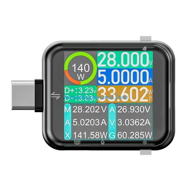 Y5GD Multifunction Digital USB C Tester Glass Screen And Built In Sensors