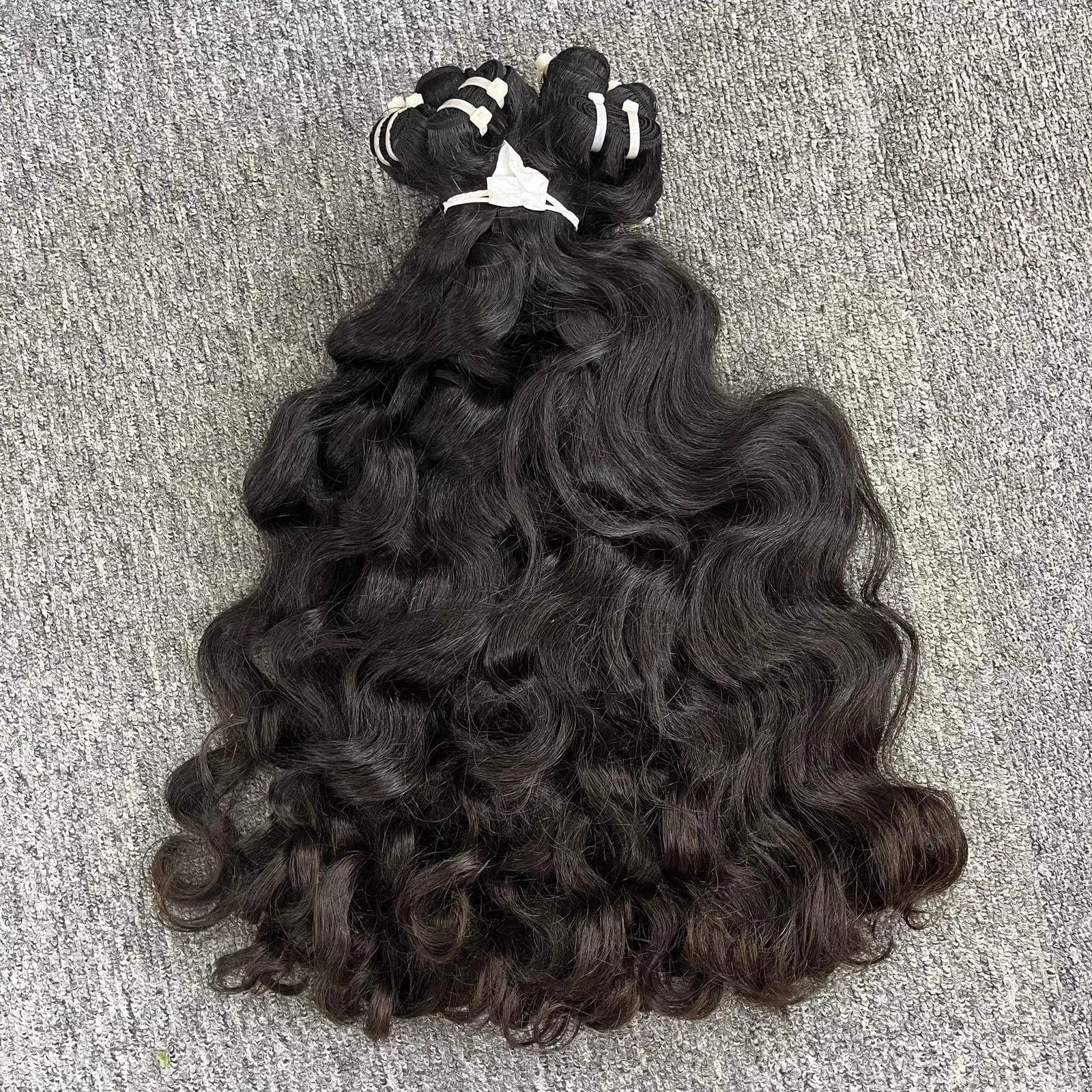 Brazilian Unprocessed Natural Wave Human Hair Extensions Glueless Lace Wig Natural Color