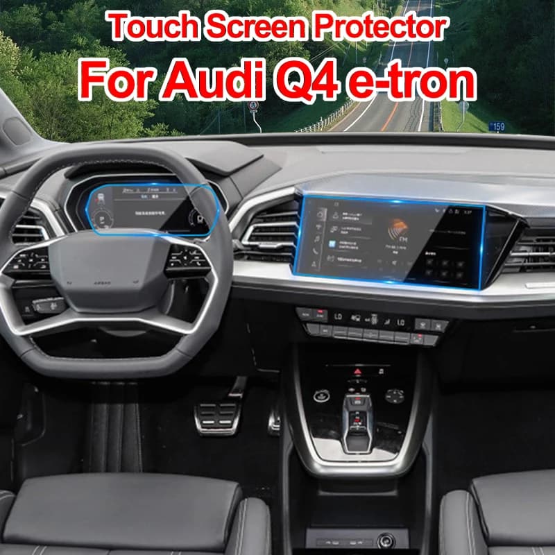 Car Touch Screen Protector For Audi Q4 e-tron Accessories Center Control Navigation Matte Tempered Glass Anti Glare Fingerprint