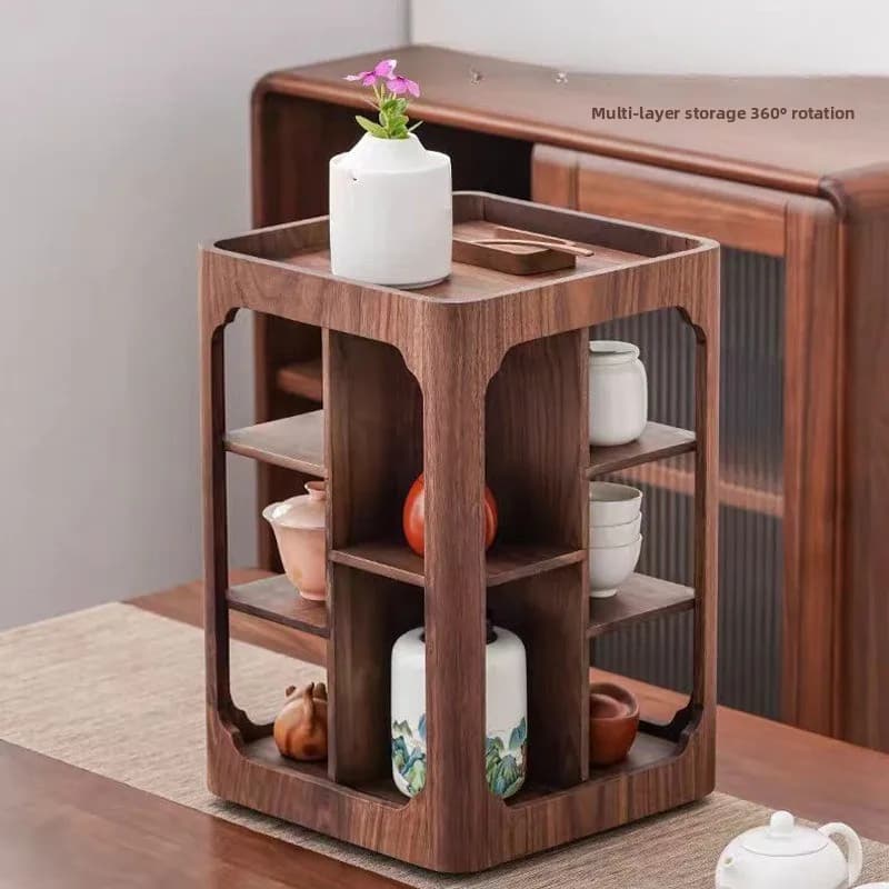 Household walnut rotating storage cabinets, household desktop lockers, ornaments
