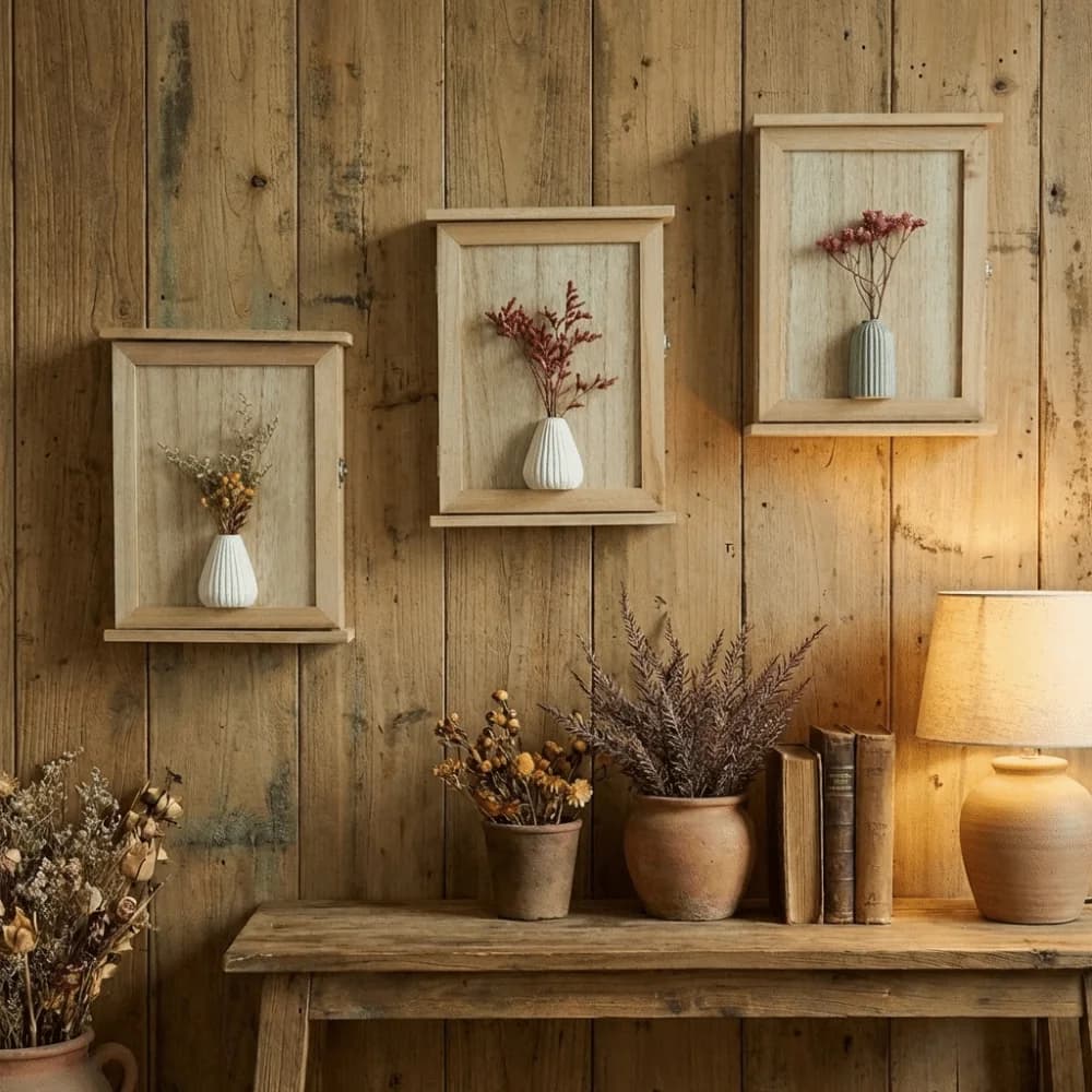 Wooden Wall-Mounted Key Storage Box Square Rustic Cabinet Key Rack Vintage Decorative Entryway Storage Box Dolls Storage