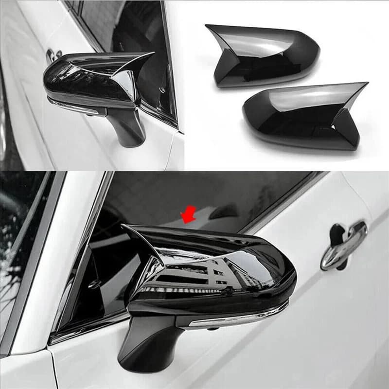 1 Pair Black ABS Side Rearview Mirror Cover Trim Shell For Toyota Camry 8th XV70 2018-2023 Exterior Modification Accessories