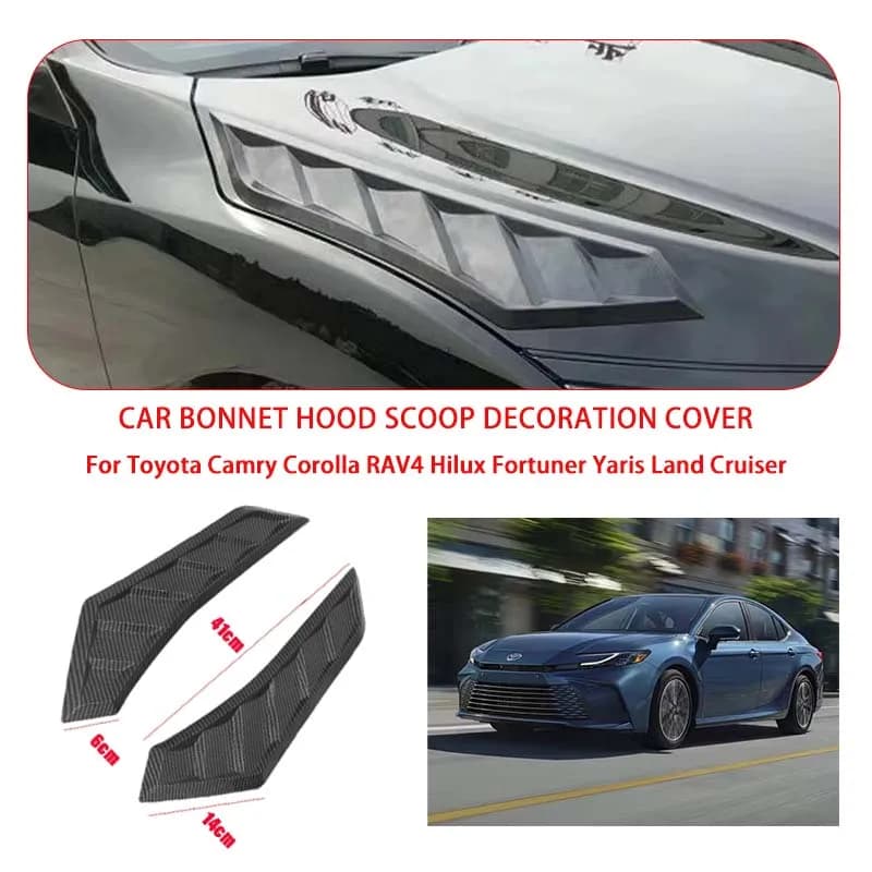 2 Pcs Gloss Black For Toyota Hood Vents Bonnet Cover Rubber Front Bonnet Vent car decorations