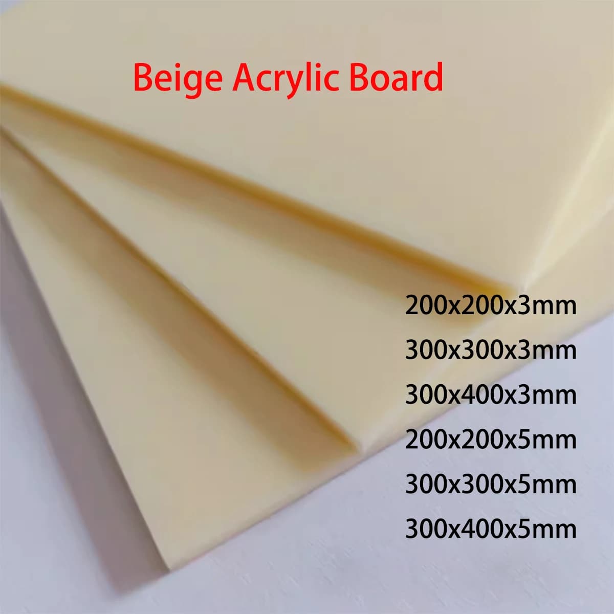 Customized Beige Acrylic Sheets, 3mm And 5mm Thick Ivory White Plexiglass Decorative Materials For Carving And Processing