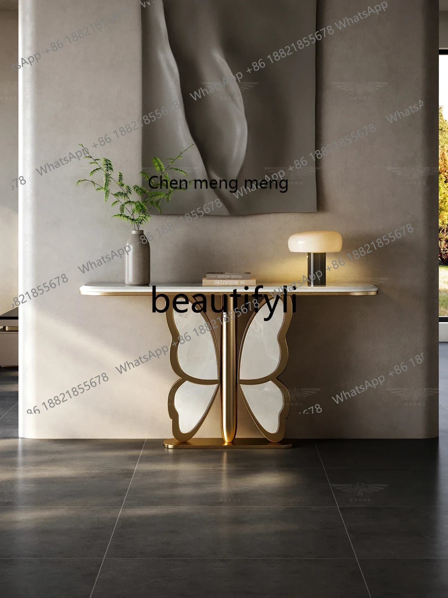M178 A Entry luxury stone entrance table Modern minimalist creative corridor aisle designer marble entrance table