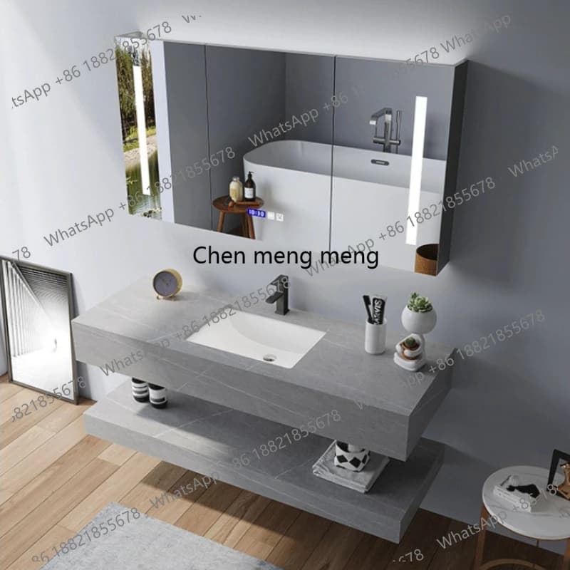 Washbasin Sink Bathroom Cabinets Hotel Rock Plate Integrated Basin Bathroom Cabinets Mirror Storage Furniture Kast