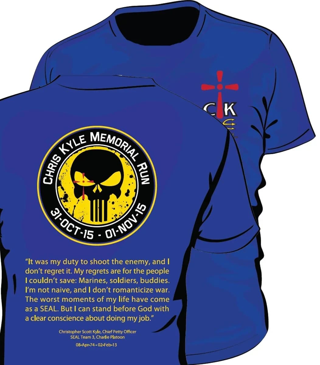 American Sniper Chris Kyle Memorial Run T-Shirt 100% Cotton O-Neck Short Sleeve Summer Casual Mens T-shirt Streetwear
