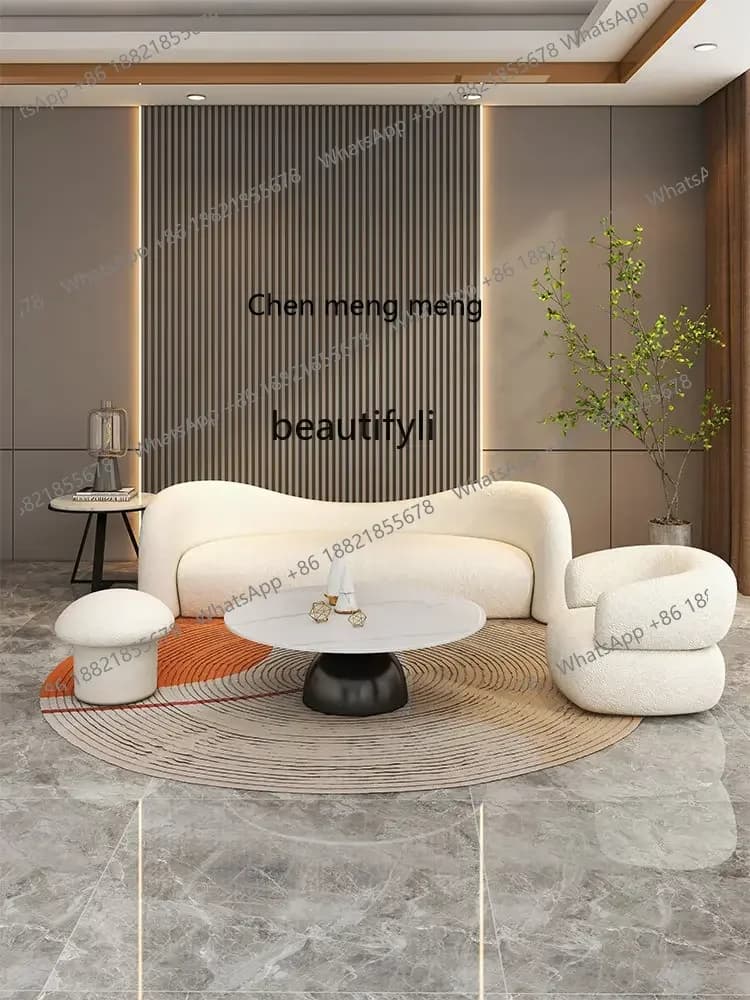 ss 8350  Beauty Salon Clothing Store Reception Sofa Small Apartment Beiyi Living Room Lambswool