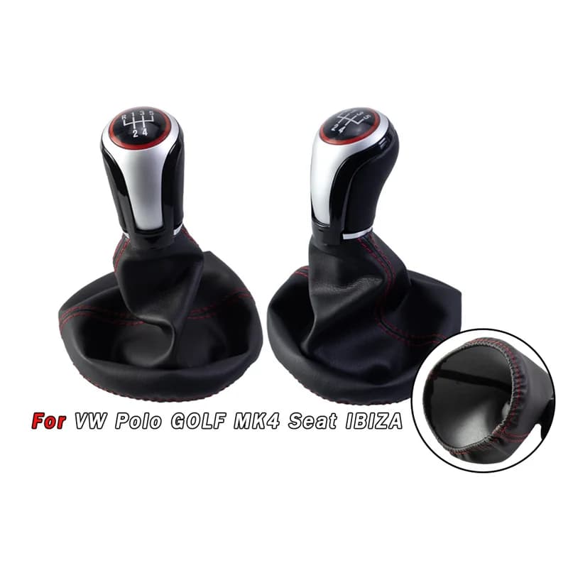 For Volkswagen Golf dust cover, handball integrated 5-speed shift lever, leather-wrapped red line gear head