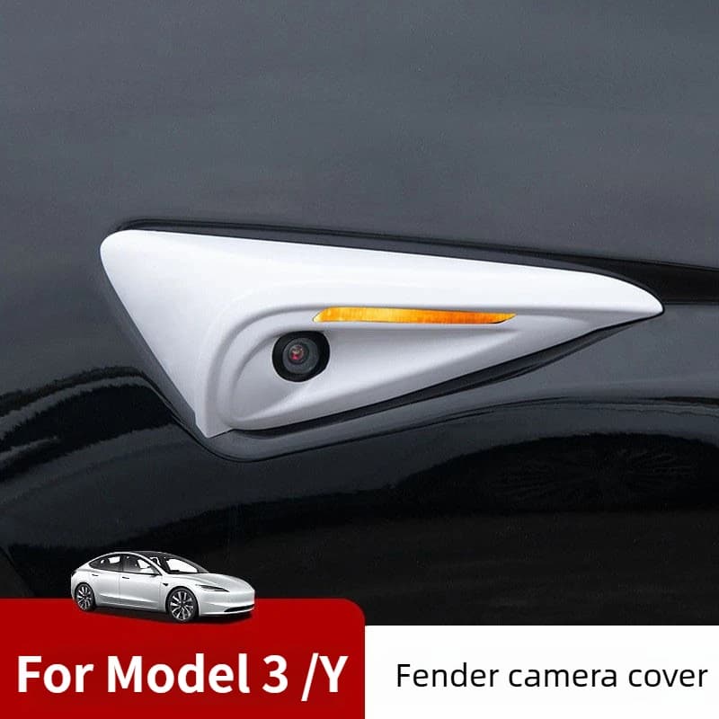 2Pcs Car Camera Protective Cover for Tesla Model 3 Highland Model Y Juniper Leaf Board Fully Wrapped Camera Cover Accessories