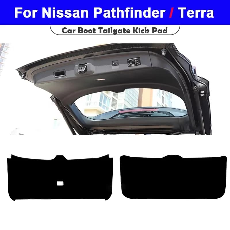For Nissan Pathfinder Terra 2018-2025 Trunk Tailgate Guard Pad Leather Rear Trunk Door Protective Car Interior Accessories