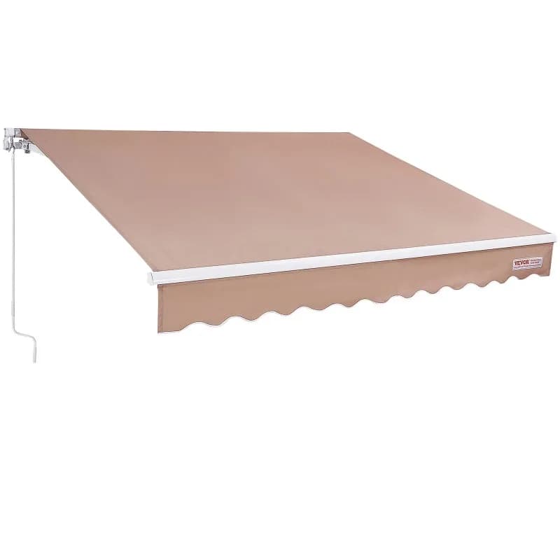 Manual Retractable Awning Outdoor  Retractable Sun Shade Water-Resistant Polyester Patio Door Window for Backyard