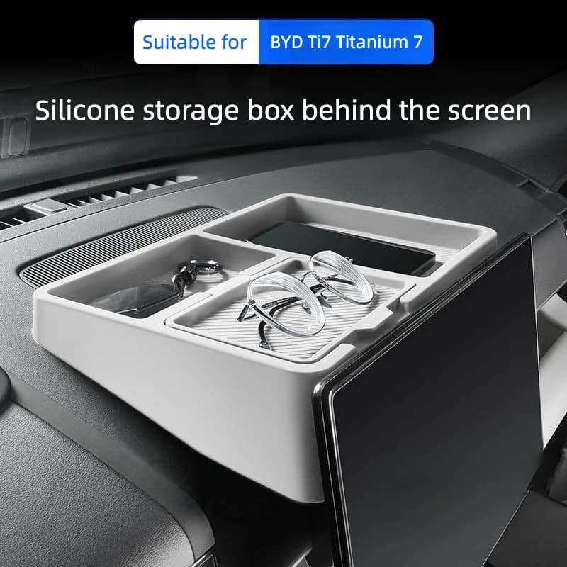 For BYD Ti7 Titanium 7 2025-2026 Behind Screen Storage Box Dashboard Organizer Car Interior Modification Accessories