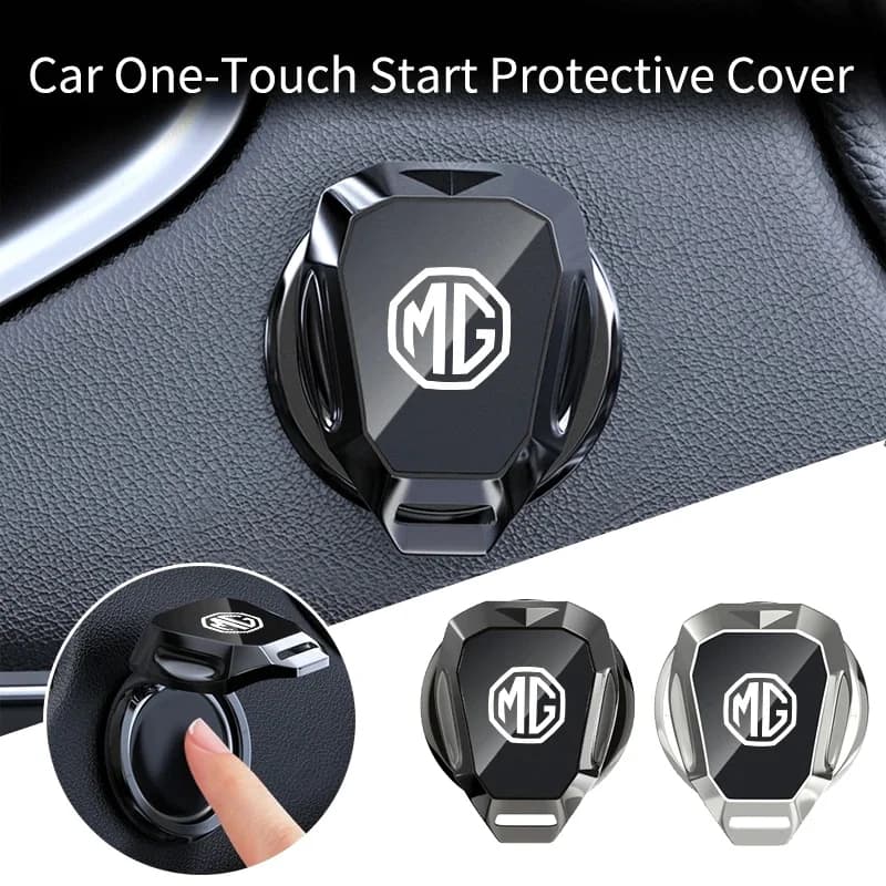 MG Car Push Start Switch Protective Metal Cover Fit MG4 MG5 MG6 ZS EV HS GS, One-Click Start Button Shell Auto Parts