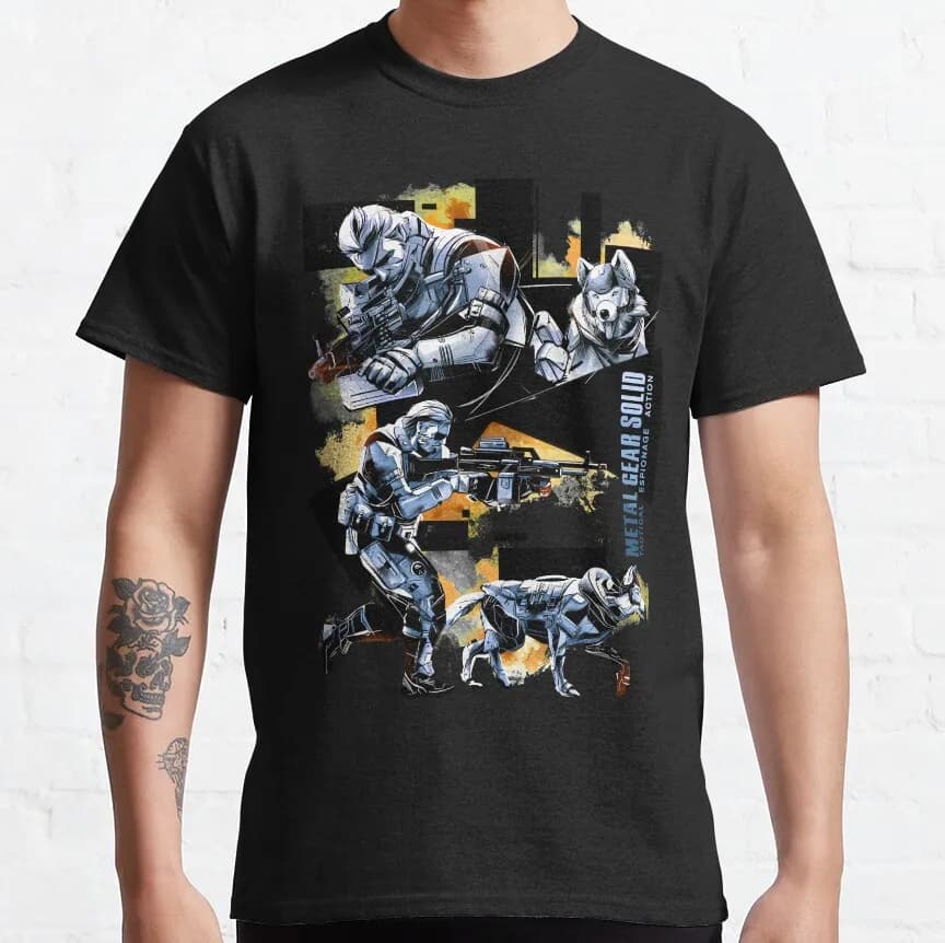 Big Boss ft. DD MGS Big Boss Metal Gear Solid Snake Kojima Video game Printed t-shirt plus size Mens graphic tshirts