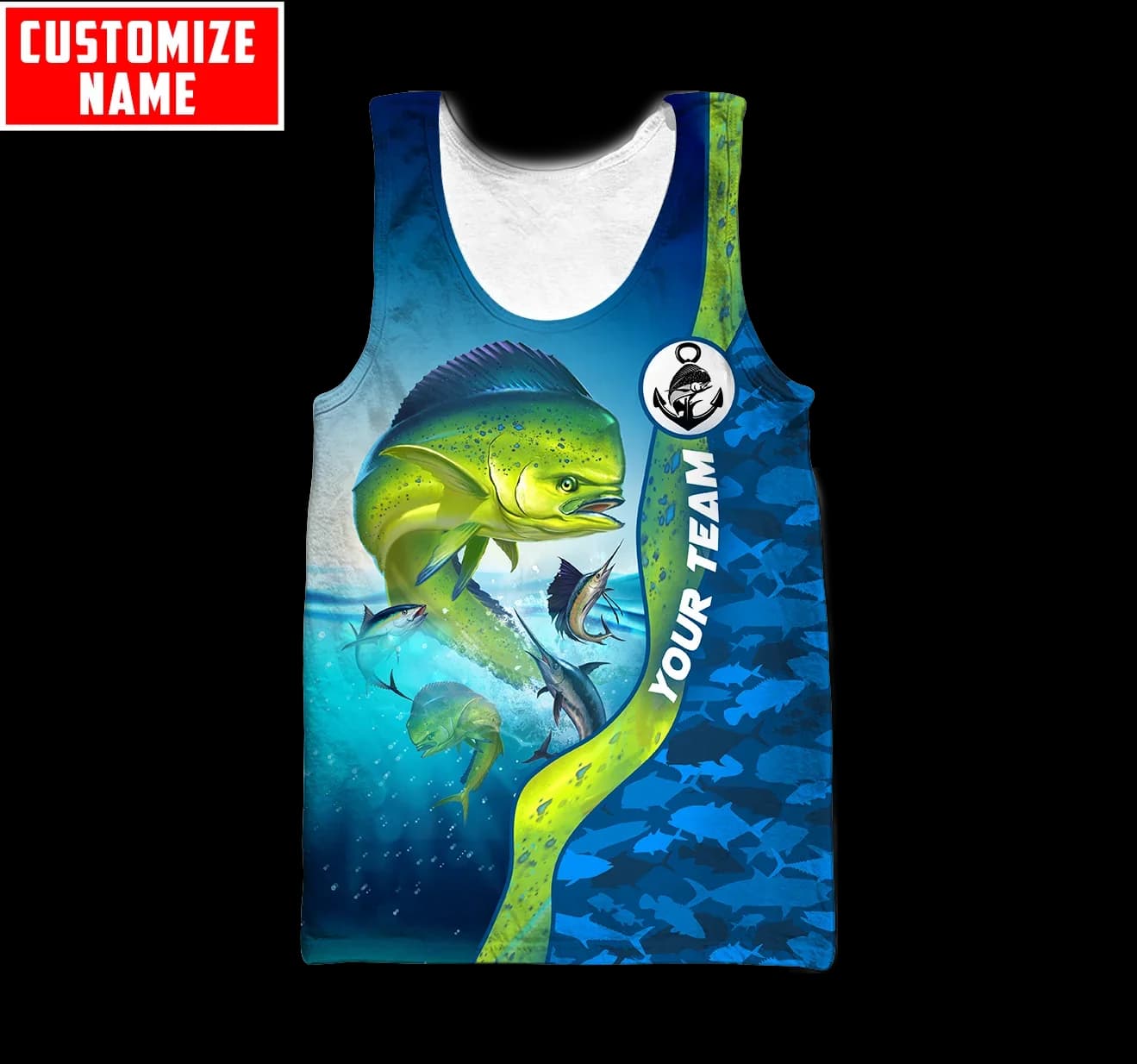 Custom name Mahi mahi fishing 3D Printed Mens Vest Fashion Sleeveless T-shirt summer streetwear Cool Unisex Tank Tops BX42