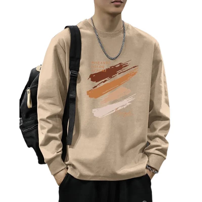 Long-sleeved T-shirt Men's 2026 Spring New Casual Loose Bottoming Shirt with Fashionable Pattern