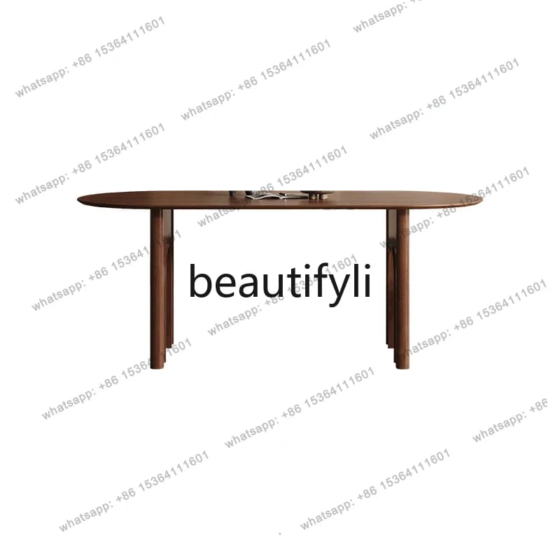 Medieval style solid wood dining table and chair combination small apartment French retro rectangular family dining table
