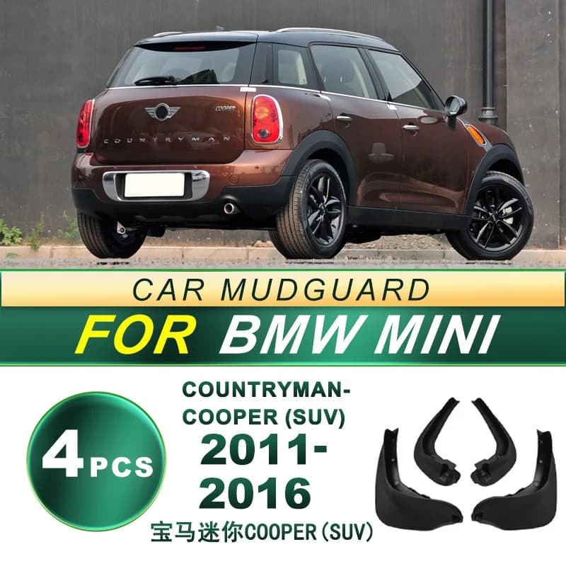 For BMW MINI Cooper Countryman 2011-2016 R60 Anti Splash Mud Flaps 4Pcs Soft Rubber Splash Guards Compact SUV OEM Style Perfect