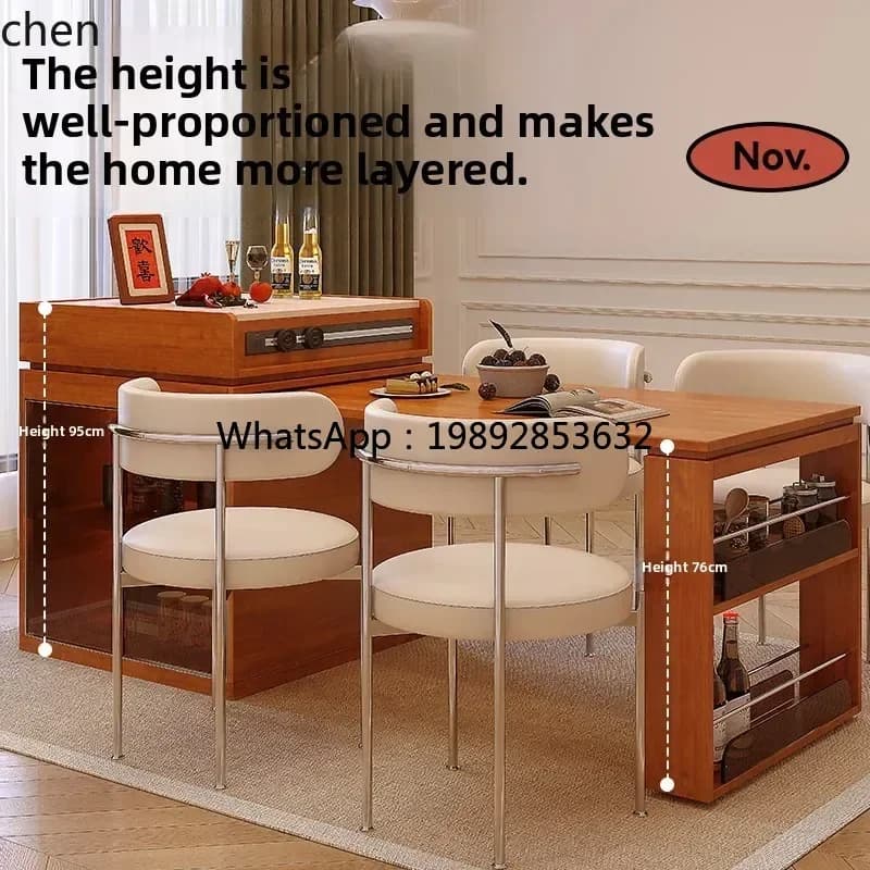 AB Household Storage Multifunctional Dining Table Kitchen Island Dining Table and Chairs