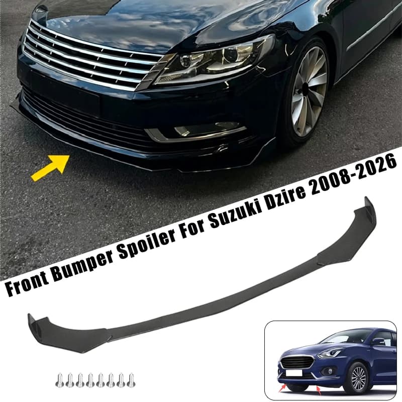 Sport Front Bumper Splitter Spoiler Lip For Suzuki Dzire 2008-2026 5Pcs Adjustable Sectional Car Exterior Tuning Body Kit