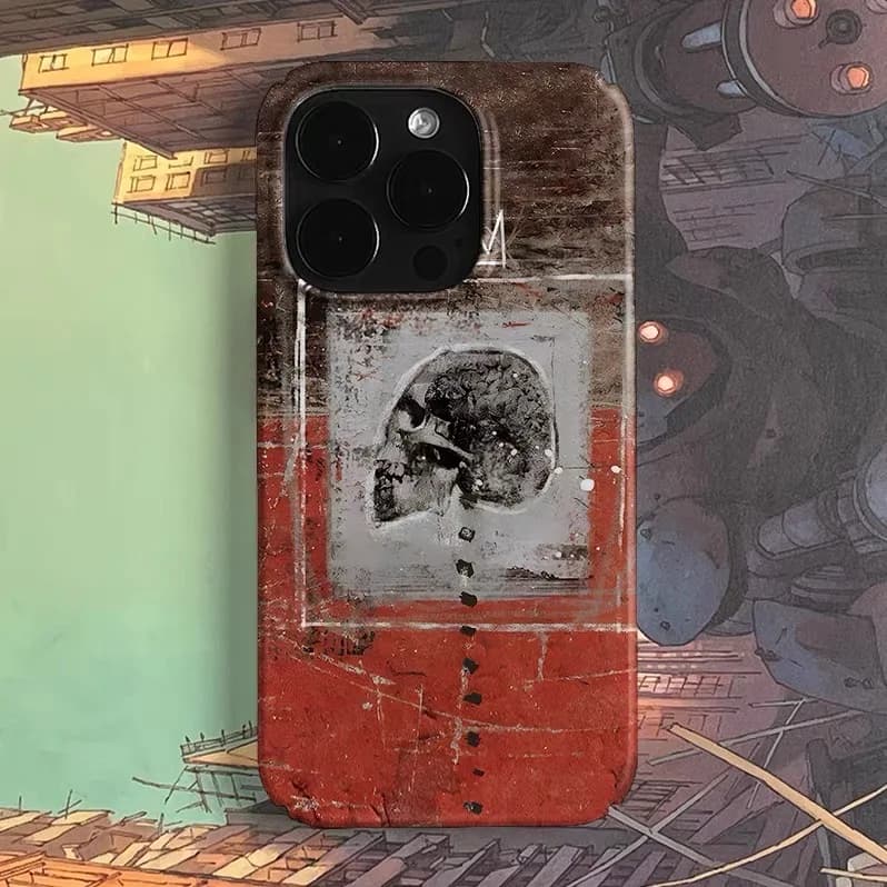 Red Rusty Head Art Phone Case for IPHONE 17 Air 16E 15 PROMAX 14 Plus 13 12 MINI 11 PRO 16Plus XR XS MAX SE Acrylic Phone Cover