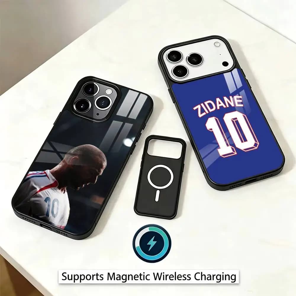 Football Star Z-Zinedine Zidane Phone Case For iPhone17,16,15,14,13,12,11 Plus,Pro Magnetic Supports Magnetic Wireless Charging