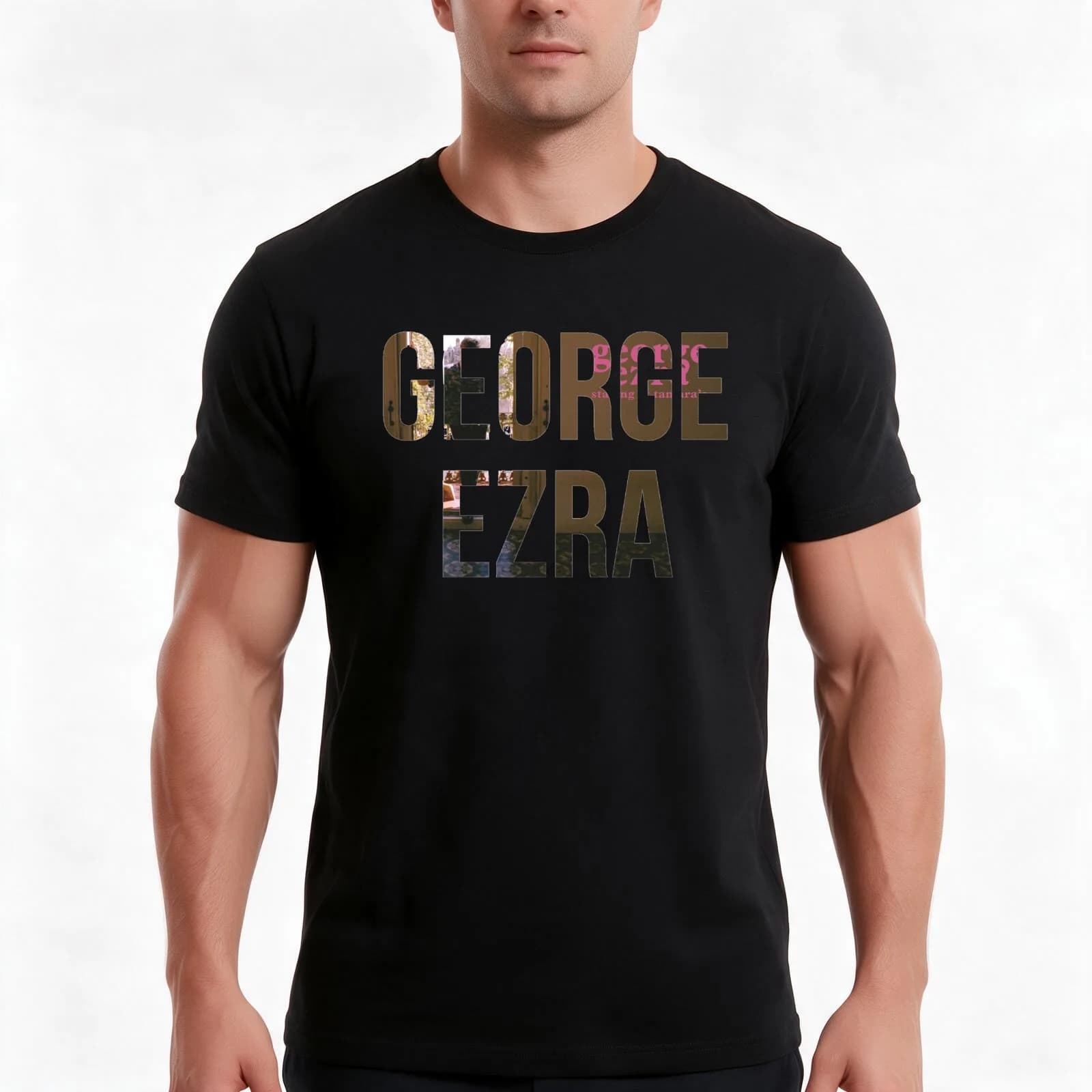 George Ezra T-Shirt, Summer Casual Cotton Tee, Oversized Streetwear Tops, Vintage Graphic Print, Loose Fit Short Sleeve