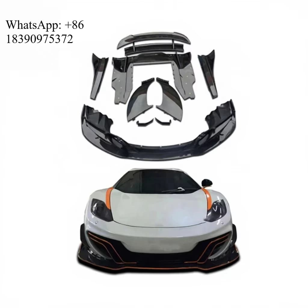 Upgrade to DNC Style Carbon Fiber FRP Front Lip Rear Diffuser Side Skirt Spoiler Body Kit for  MP4 12C