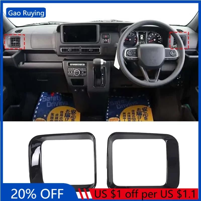For Daihatsu ATRAI HIJET CARGO 2022-23 ABS Carbon Fiber Car Dashboard Side Air Outlet Frame Cover Trim Interior Car Accessories