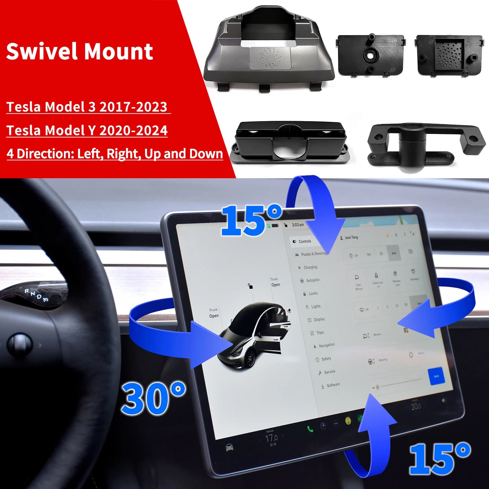 Model Y Juniper swivel Mount for Tesla Model 3 highland Tilt Screen Rotating bracket Kit Display Monitor Rotate Accessories 2026