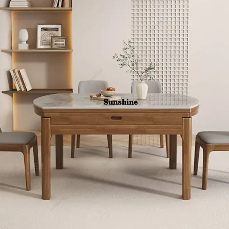 Wooden Study Dining Table Event Unique Designer Salon Restaurant Dining Table Kitchen Luxury Mesa Comedor Furniture Home