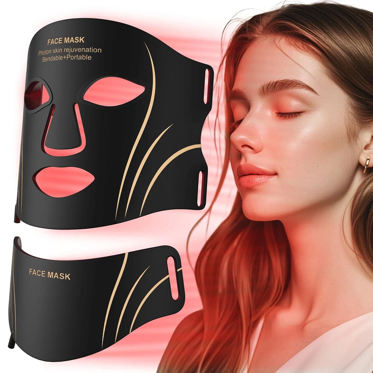 New 7 Colors LED Mask Facial Skin Care LED Mask Silicone Skin Rejuvenation Therapy Face Anti Aging Skin Red Light Mask