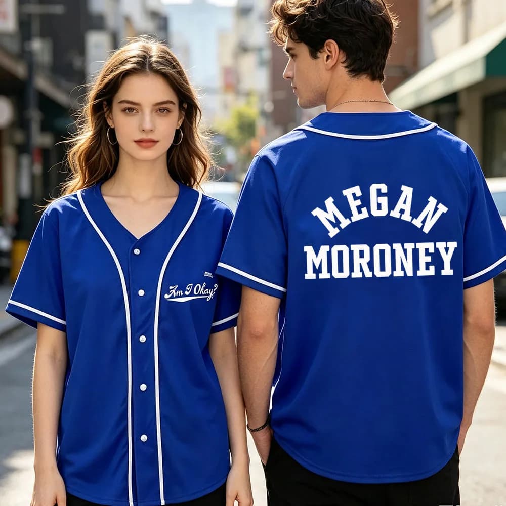 Megan Moroney Baseball Jersey Am I Okay Design Graphic Merch Tops Summer Loose Short Sleeve Fashion T-shirt Streetwear Unisex
