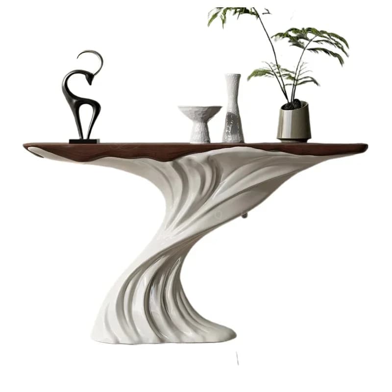Modern luxury entrance channel console desktop wall-mounted art design, suitable for home or hotel use