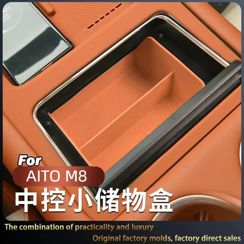 Suitable for AITO M8 Central Control Silicone Small Storage Box Modified Water Cup Storage Protection Pad Special Interior