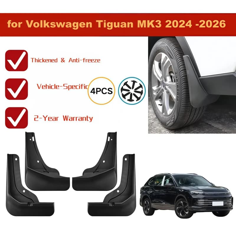 Mudguards Mud Flaps For VW Tiguan MK3 R-Line 2024 2025 2026 Front Rear Fender Splash Guards Wheel Arch Protection Auto Part